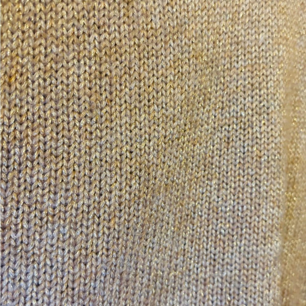 Ralph Lauren Women’s Gold Metallic V Neck Preppy Sweater NWT Size XL - Picture 6 of 6